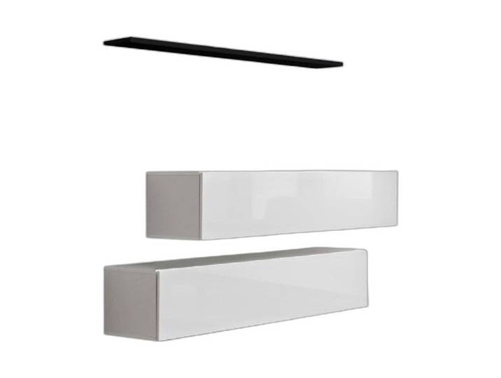 Xlmoebel Wohnwand Wandregal in Weiß mit elegantem Design und hochwertiger Verarbeitung, (3-St., Nur 2x Wandschrank + Wandregal), Hergestellt in Europa