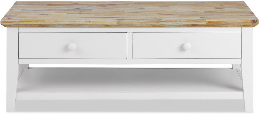Fernleaf Doria Floor Shelf Coffee Table with Storage White 45cm H X 120cm W X 60cm D