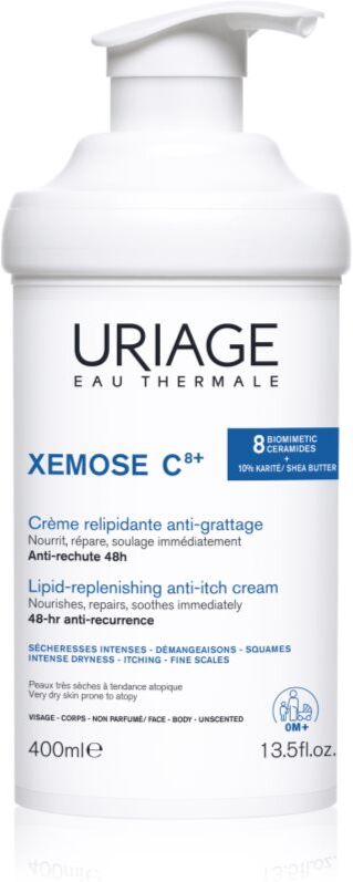 Uriage Xemose C8+ Lipid-Replenishing Anti-Irritation Cream fettende beruhigende Creme für sehr trockene, empfindliche und atopische Haut 400 ml