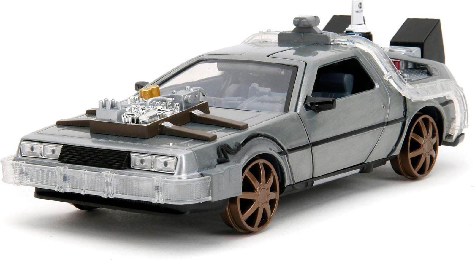 Jada DeLorean tijdmachine modelauto 1/24 Terug naar de toekomst III spoorwielset