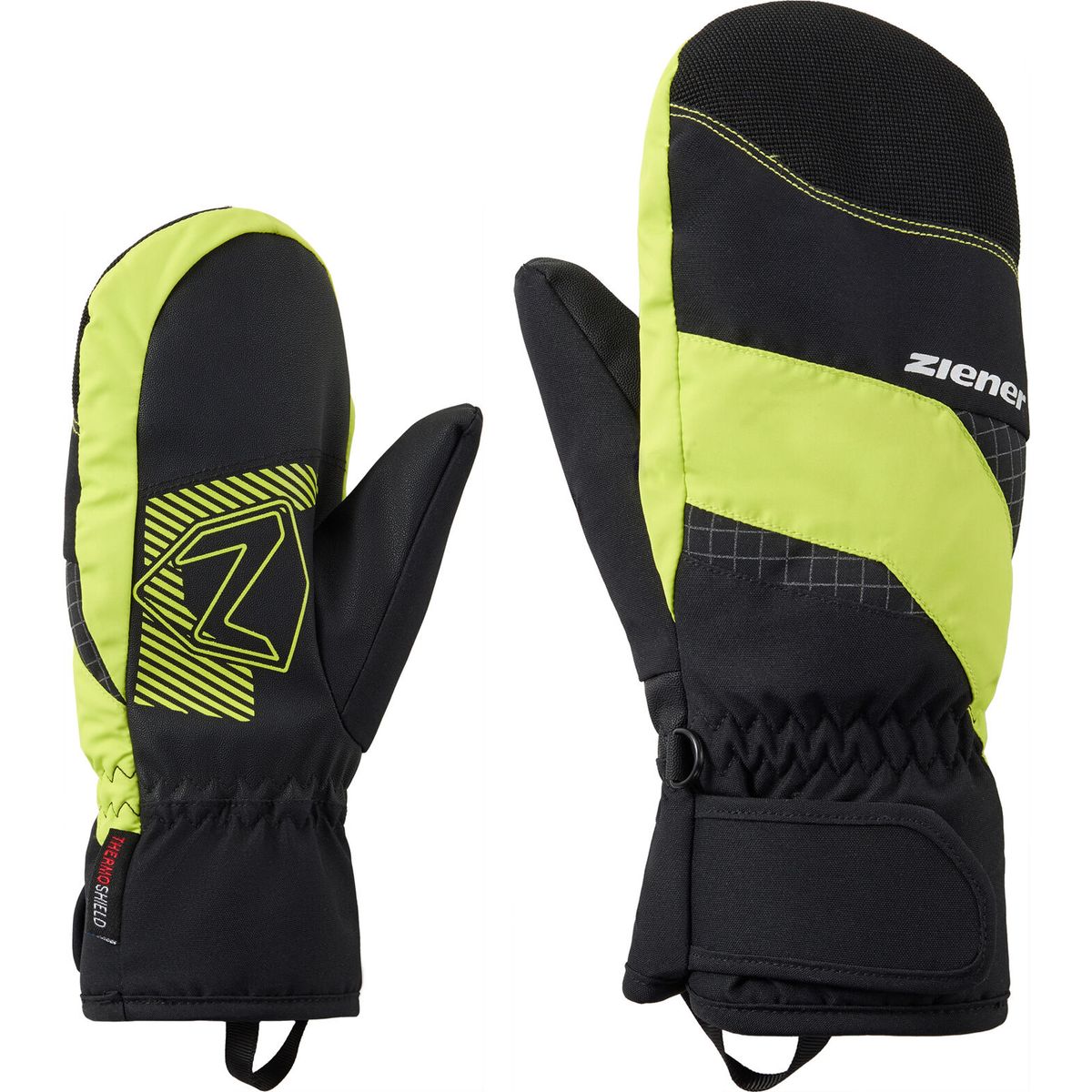 Ziener Luukio-z AS Mitten Glove Junior Unisex black.lime green (12568) 7 115054-12568-7