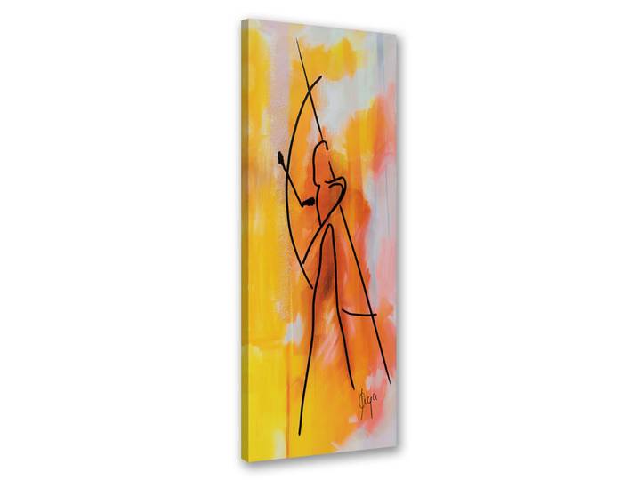Feeby Wandbild afrikanischer bogenschütze, Orange, Baum/Pflanze/Natur, Rechteckig, 30x90 cm, Bilder & Rahmen, Bilder, Leinwandbilder
