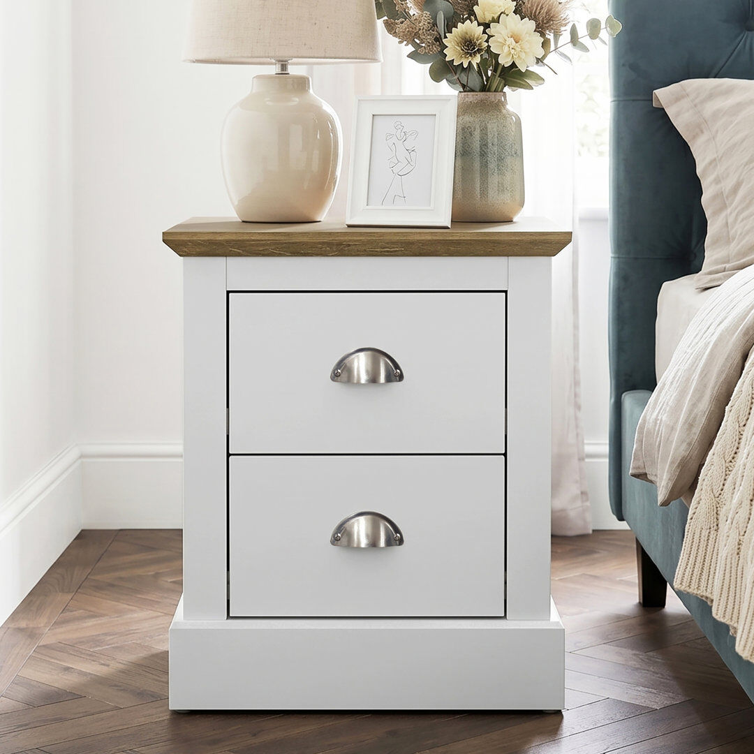 Brambly Cottage Sufy Octave Manufactured Wood Bedside Table White 55.2cm H X 45.9cm W X 39.5cm D