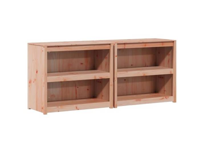Favemtsl Außenküchenschrank 2er Set aus Massivholz Douglasie, 212x55x92cm Modulares 2er Set Beistelltisch für Terrasse und Garten, viel Stauraum durch 2 Brett-Regale für Küchenutensilien.