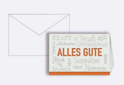 Korsch Glückwunschkarte Alles Gute, Format B6, gedrucktes Motiv, inkl. Kuverts, Naturkarton, farbig, 10 Stück