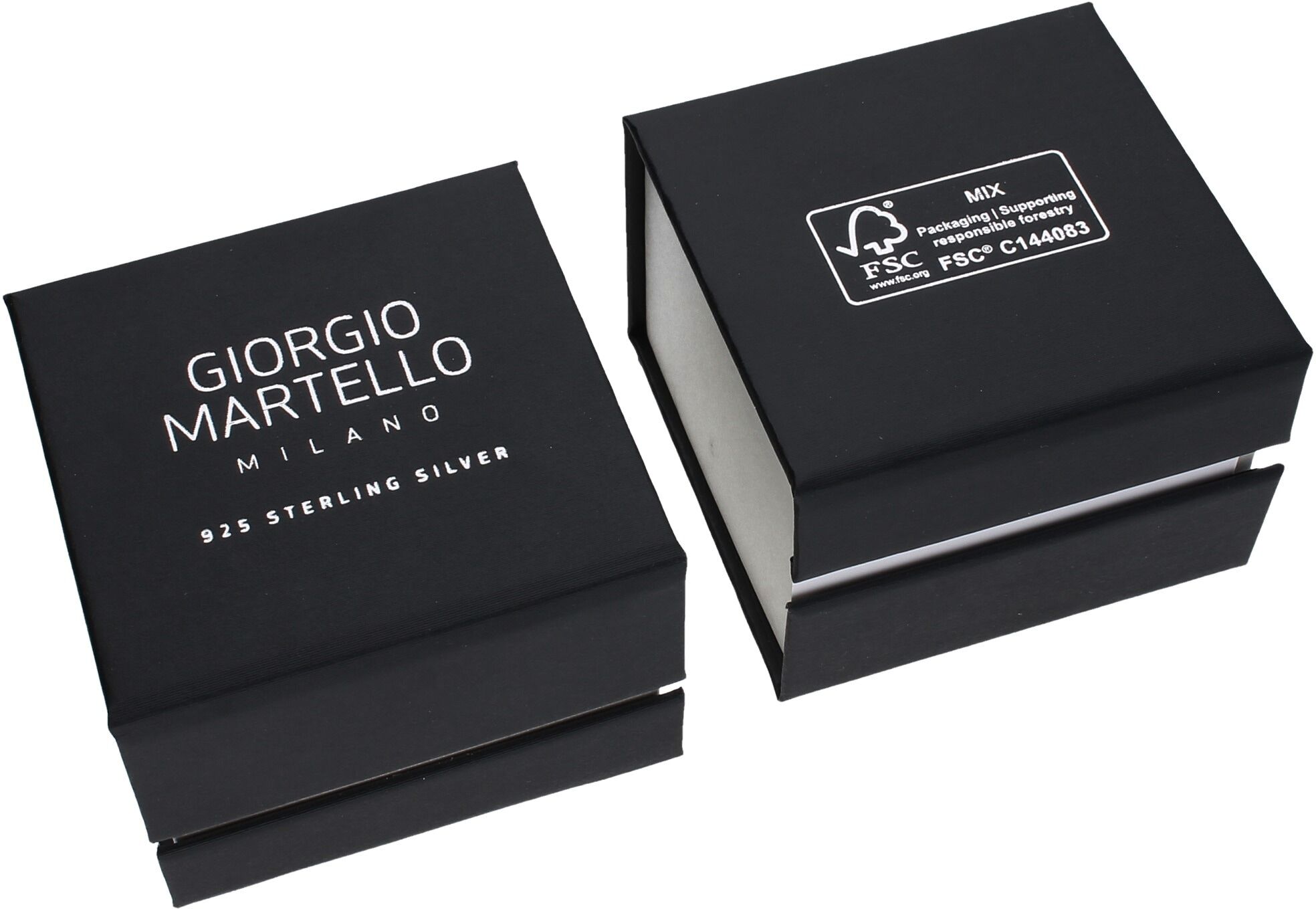 Paar Creolen "Creolen mit weißen Zirkonia, Silber 925", silber, GIORGIO MARTELLO MILANO, Ohrringe, Damen, Silber 925 (Sterlingsilber), Paar Creolen