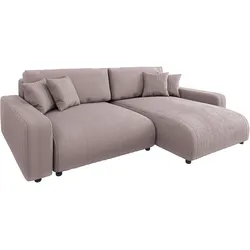ECKSOFA Emma Puderrosa Cord - Ottomane rechts