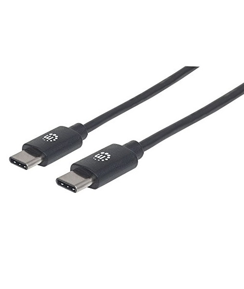 Manhattan USB 2.0 Typ C-Kabel C-Stecker/C-Stecker 0.5m schw Kabel Digital/Daten 0,5 m Schwarz (354868)
