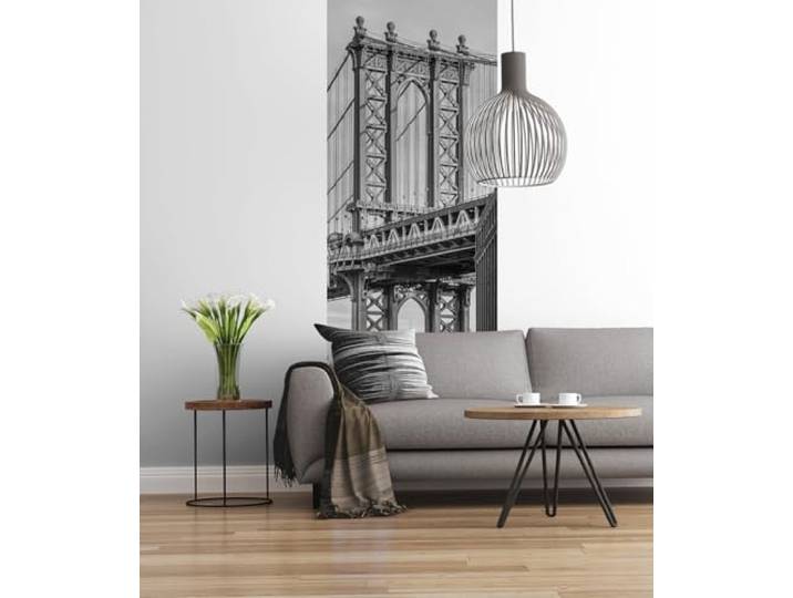 Komar Vlies Fototapete BROOKLYN VIEW 100 x 280 cm Tapete, Wand Dekoration, New York, USA, Manhattan, Schlafzimmer, Wohnzimmer 013-DV1
