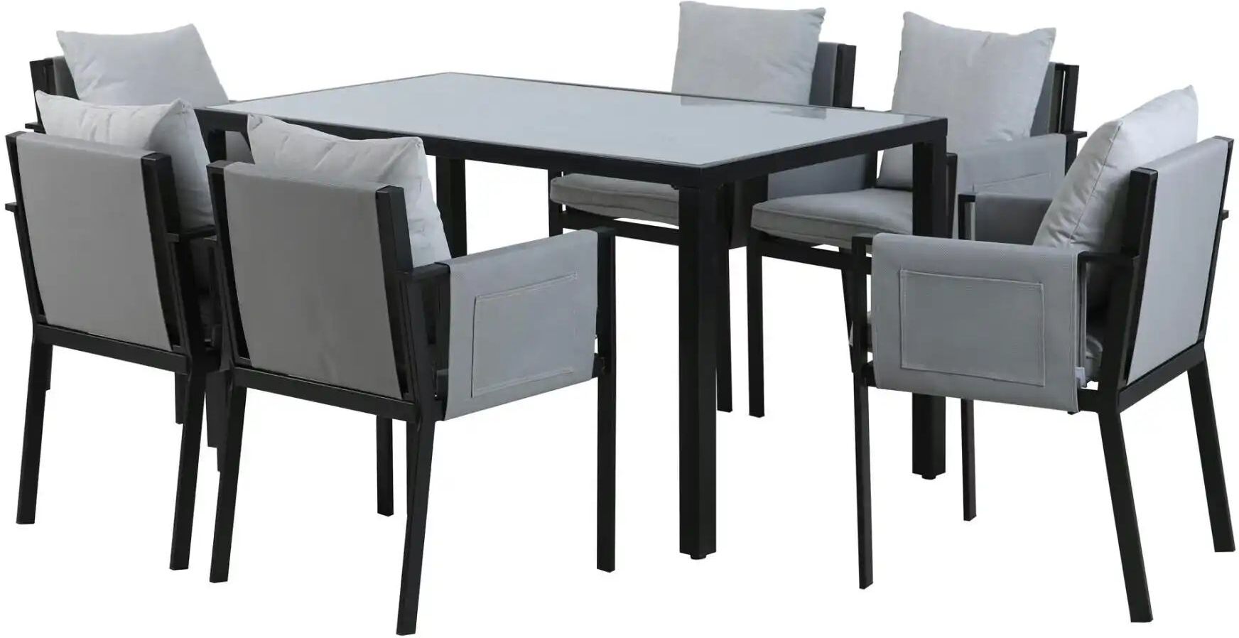 Höffner Gartenmöbel-Set   ¦ grau ¦ Maße (cm): B: 250 H: 108