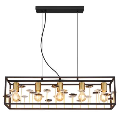 GLOBO LIGHTING Hängeleuchte "LISBON", gold (schwarz), 1 Stk., Leuchten, Hängelampe/Pendelleuchte/Esszimmer/Wohnzimmer/Esstisch, Hängeleuchte