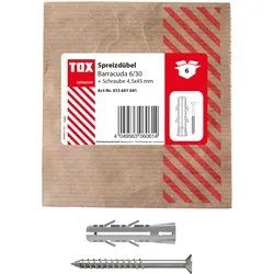 TOX BARRACUDA Dübel mit Schrauben 6 x 30 mm, 6 St.