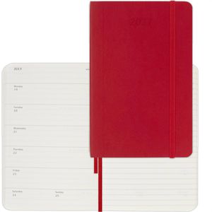 Moleskine Taschenkalender 927962, rot, Pocket, Jahr 2027, 1 Woche auf 2 Seiten, Softcover, englisch, A6