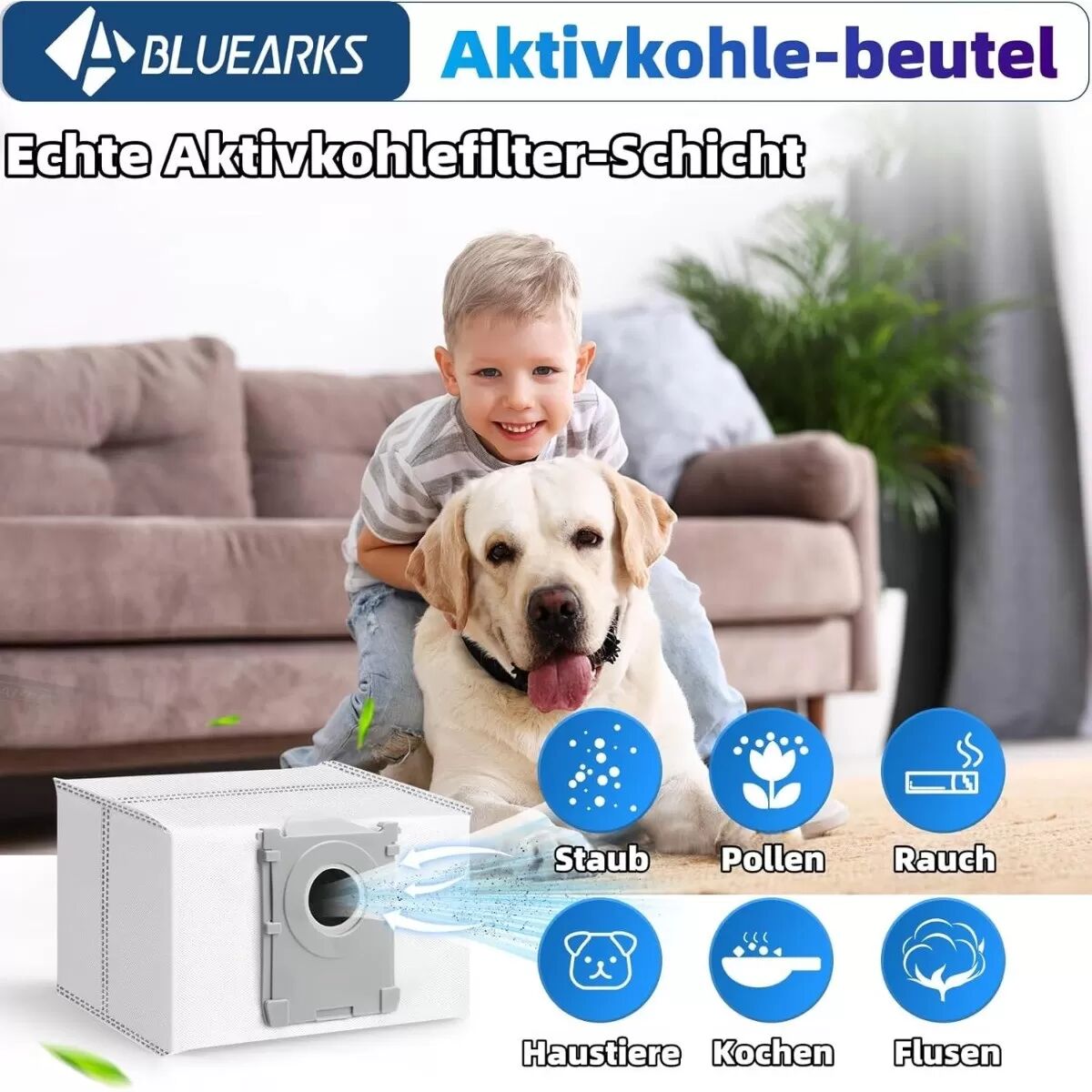 INF Sacs à poussière de remplacement compatibles avec Ecovacs Deebot - Lot de 14, 3.5l, charbon actif, non-tissé antibactérien,