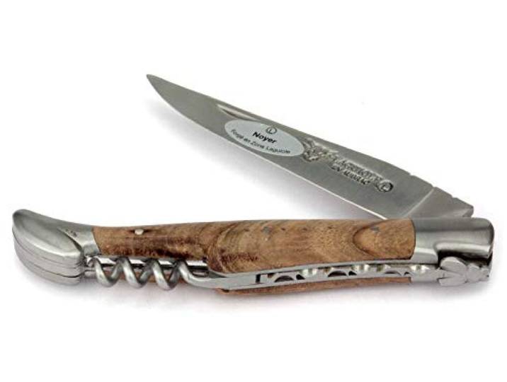 Laguiole en Aubrac Taschenmesser L0312NOIF 12 cm, Korkenzieher, Backen matt, Griffschalen Walnussholz