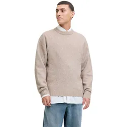Jack & Jones Herren Pullover JJESOHO OLLIE KNIT CREW NECK - Relaxed Fit - 12278924 Asphalt - L