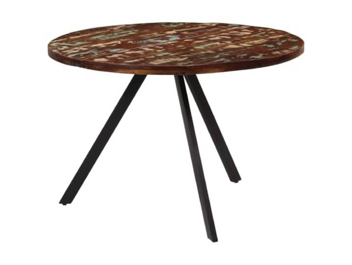 KDACVBMG Esstisch, 110 x 75 cm, Massivholz Teak, Mango, Kiefer, Buche, Basis aus pulverbeschichtetem Eisen, robuste Oberfläche, Retro-Stil