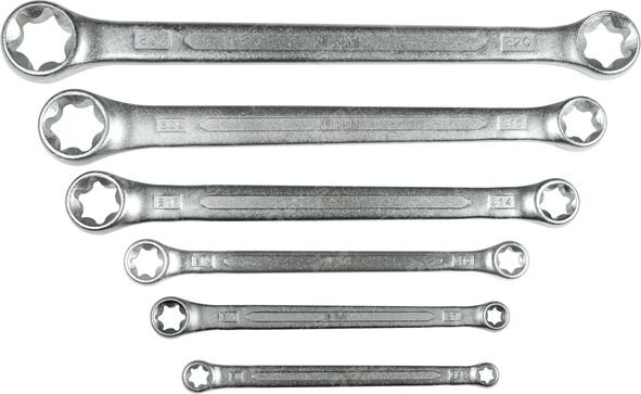 Swstahl Doppel-Ringschlüsselsatz Doppelringschlüsselsatz, E-Profil, E6-E24, 6-Teilig 01560l