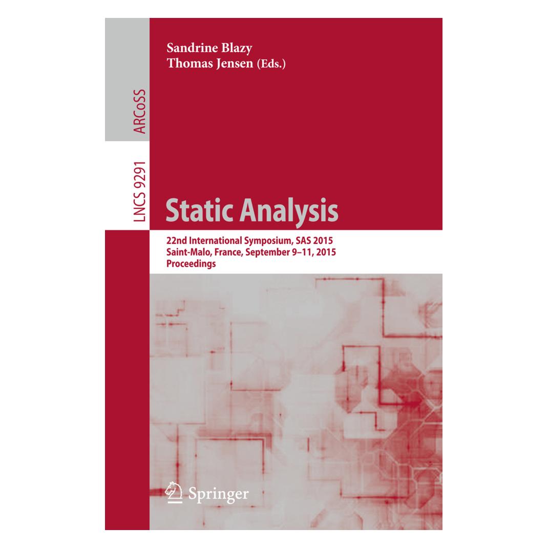 Springer Static Analysis (Englisch, Softcover, Sandrine Blazy, Thomas Jensen) (15902048)