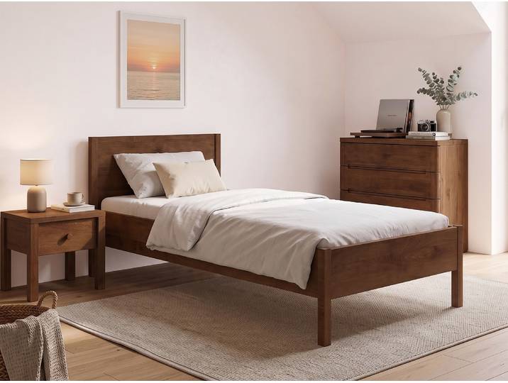 Kinder- und Jugendbett „Flora“ Kernbuche Dunkel 100 x 190 cm Massivholz Buche Dunkel
