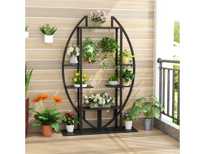Tribesigns-Présentoir incurvé polyvalent pour plantes à fleurs bonsaï, support pour jardin intérieur, lot de 2, 5 niveaux, T1