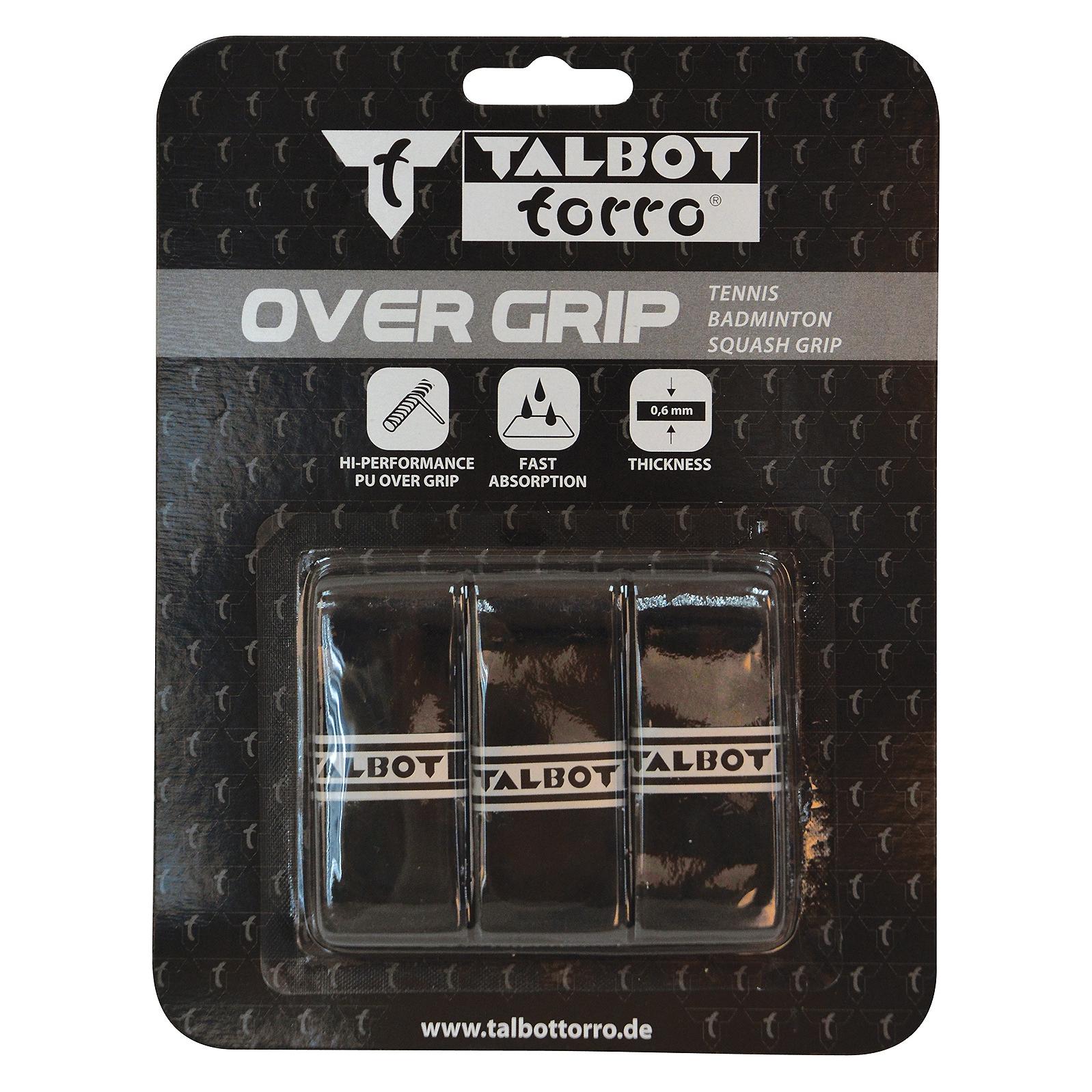 Talbot Torro Griffband Overgrip, 3er Blister Überwickelband, Stärke: 0,6 mm, Länge: 1,13 m/Breite: 27 mm (449167)