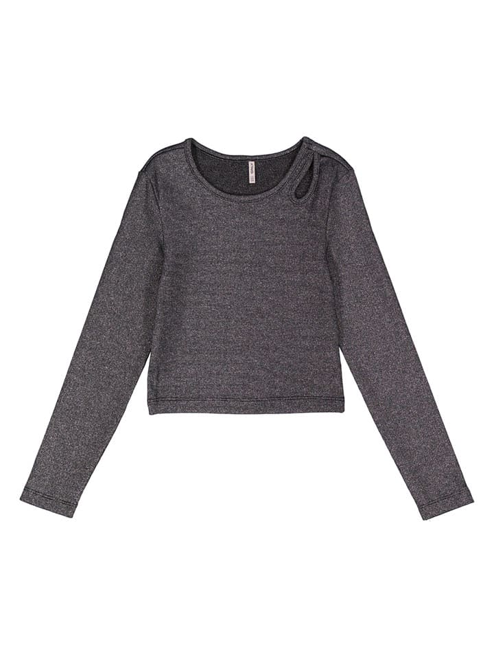KIDS ONLY Longsleeve "Life Is Glitter" in Grau - 134/140