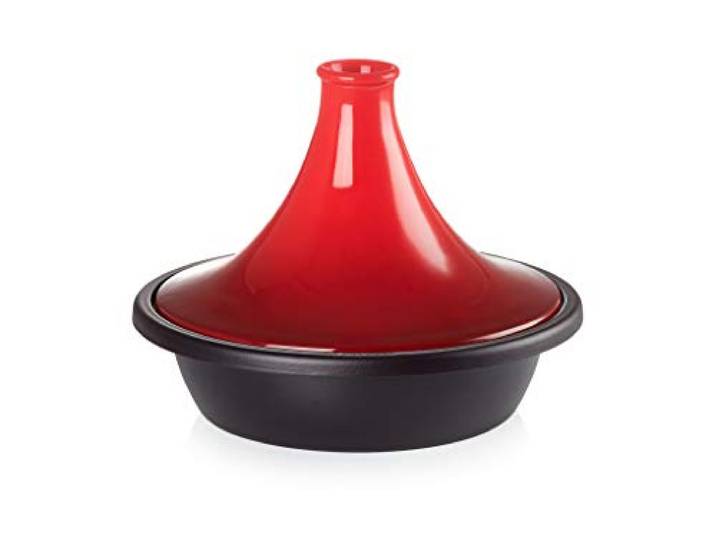 Le Creuset Gusseisen-Tagine, Rund, Ø 31 cm, Für alle Herdarten, Induktion und Backofen geeignet, Kirschrot, 25138310600422