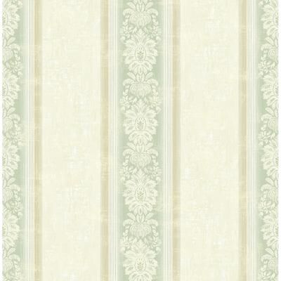 Seabrook Designs Semra Ornamental Stripe Unpasted Wallpaper