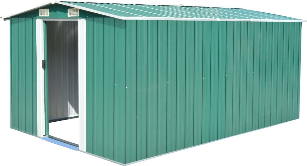 Gerätehaus 257x392x181 cm Metall Grün