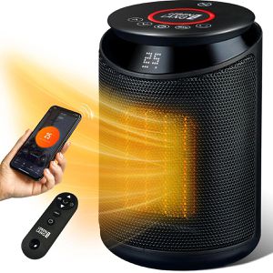 LEBENLANG Heizlüfter LBE0279, mit 3 Stufen bis 2000 Watt, Keramik-Elektroheizer mit Fernbedienung, Oszillation & Timer