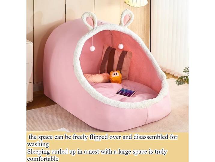 Niche humaine surdimensionnée rose, tente pour lapin, gigantesque nid pour chat, petit canapé de salon, nid douillet et chaud pour chambre à coucher