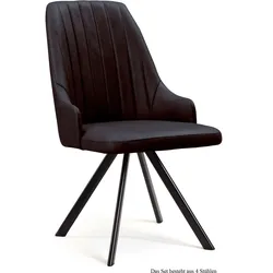 ESSZIMMERSTUHL (4er-Set) Deina 52x91x60 Schwarz/Espresso