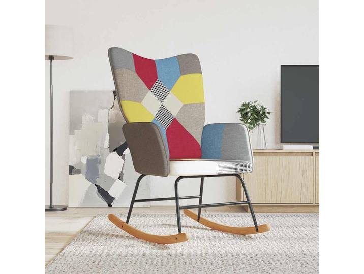 vidaXL Schaukelstuhl Patchwork Stoff