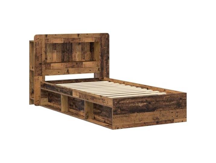 KTHLBRH Bettgestell mit Stauraum, Holz, Antik, 100 x 200 cm Technisches Holz, integrierte Schubladen, feste Latten, maximale Belastung 140 kg