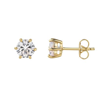 Paar Ohrstecker FIRETTI "Schmuck Geschenk Silber 925 Ohrschmuck Ohrringe Solitär" Gr. 7, gold (gelbgoldfarben, kristallweiß, kristallweiß), Ohrringe, Damen, 7, Silber 925 (Sterlingsilber), mit Zirkonia (synth.)