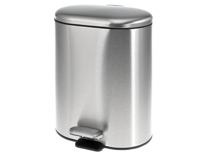 bremermann Treteimer BARBENA - 6 Liter // Edelstahl Anti-Fingerabdruck Softclose // Abfalleimer Kosmetikeimer (Edelstahl)