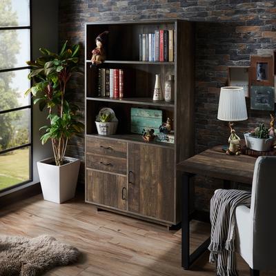 Furniture of America Jart Country Oak Multi-storage Bookshelf with Drawers