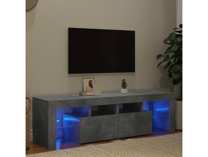 vidaXL TV-Schrank mit LED-Beleuchtung Betongrau 140x36,5x40 cm