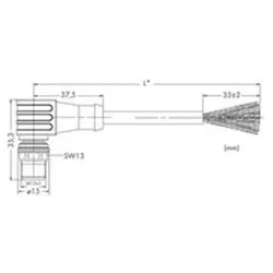 Wago 756-1504/060-200 Systembusleitung Schleppkette, M12B-Stecker, winklig, 5-polig, Länge 20 m 7561504060200