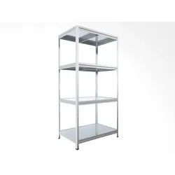 Haushaltsregal Biedrax 60 x 60 x 180 cm, Verzinkt, 4 Stahlböden, Fachlast 150 kg pro Fachboden