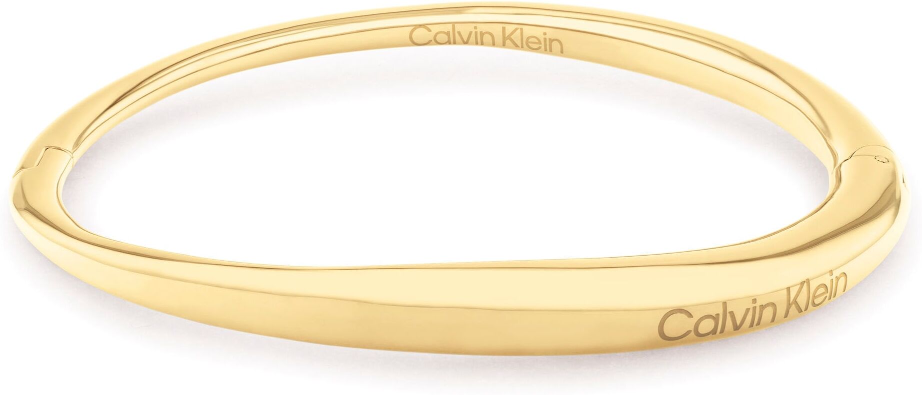 Armreif CALVIN KLEIN "Schmuck Edelstahl Armschmuck ELONGATED DROPS", gold (gelbgoldfarben), Armbänder, Damen, 18,5cm, Edelstahl, Armreif gelbgoldfarben 18,5cm, Edelstahl