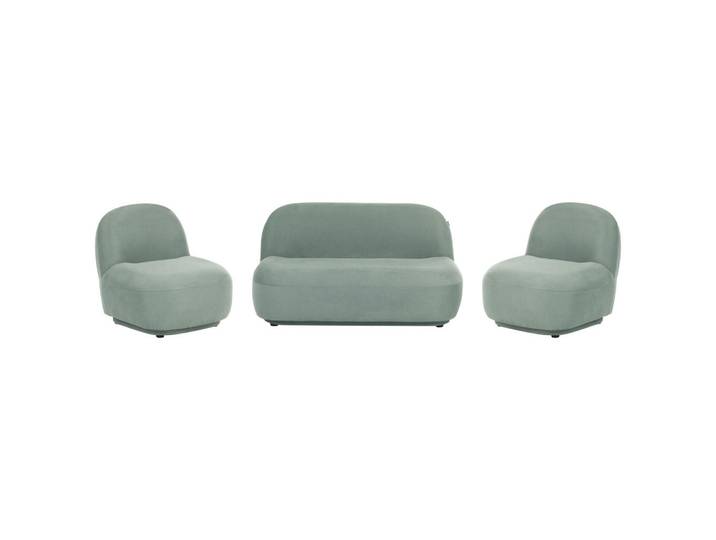 Beliani Sofa-Set 4-Sitzer Stoff Hellgrün Lovberg, Hellgrün, Grün, Kiefer, 105x74x80 cm, Wohnzimmer, Sofas & Couches, Sitzgarnituren