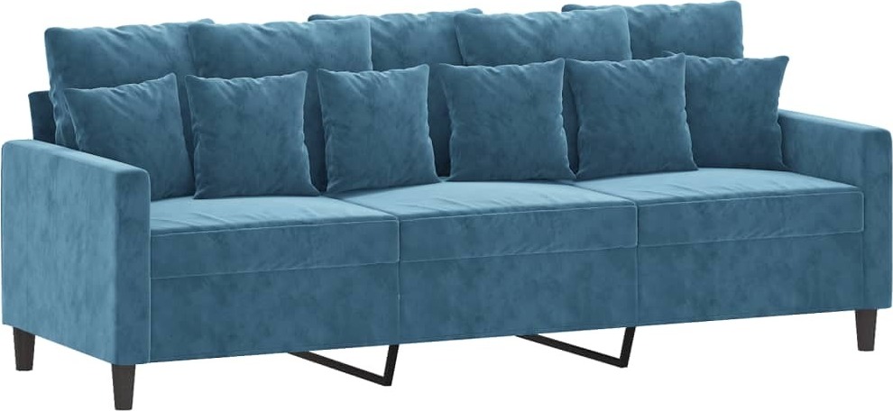 3-Sitzer-Sofa Blau 180 cm Samt