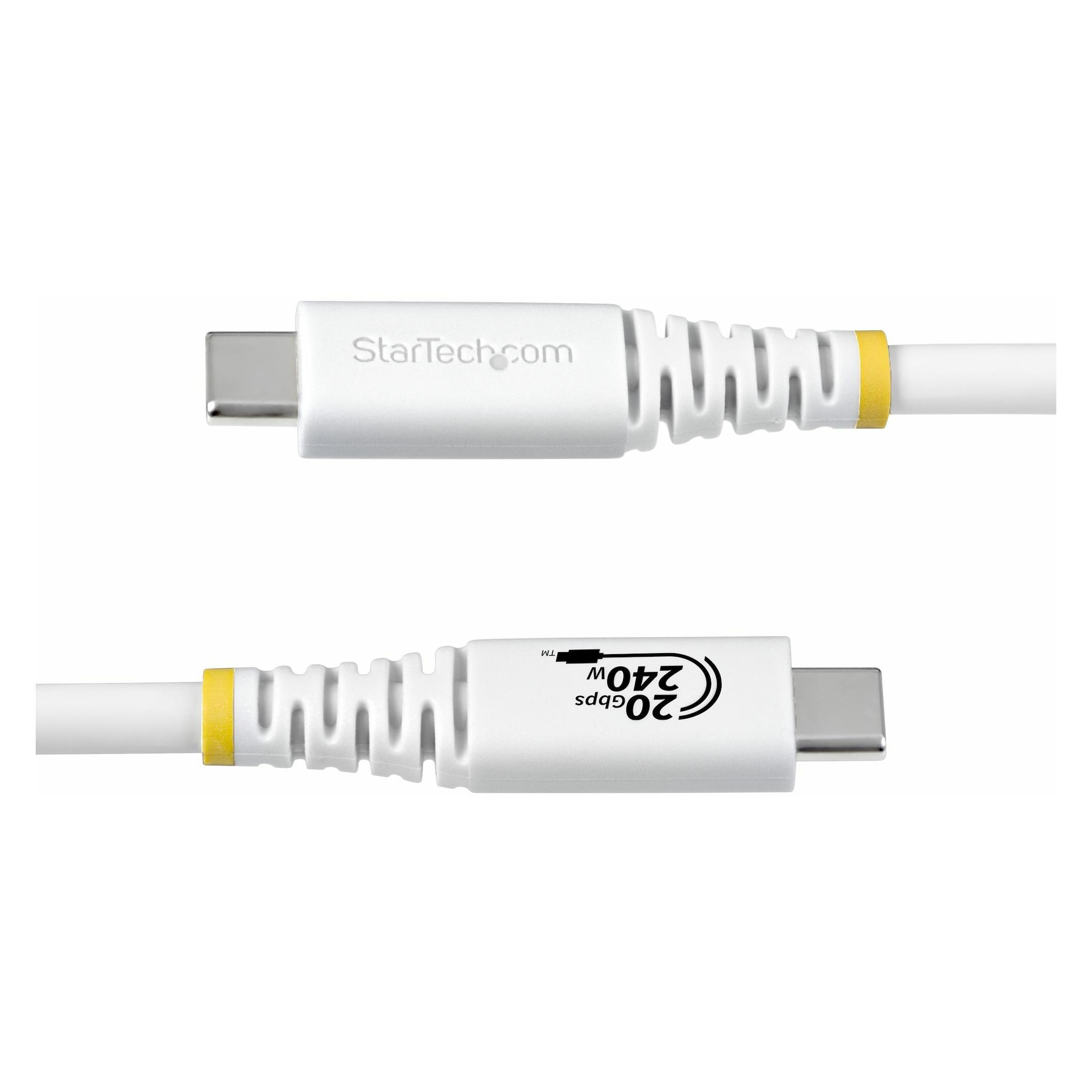 StarTech White USB4 Cable - 2m (2 m, USB 4, 240 W) (CC2M20GUSB4TPW)