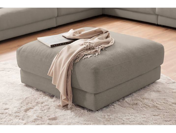 Polsterhocker 100 x 44 x 100cm Silber Samt Velika: Silber Polyurethanschaum