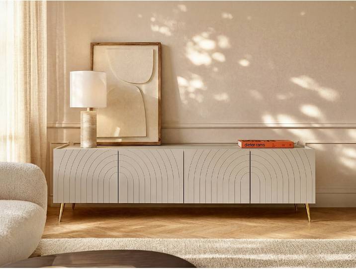 TV-Möbel mit 4 Türen - Beige - NORSIM