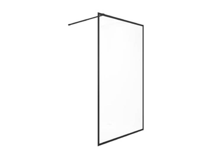 Vente-unique - Paroi de douche à l'italienne - 120 x 200 cm - Noir mat - Verre trempé - AMBERI