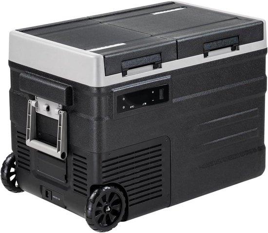Tragbarer Kühlschrank - Gefriertruhe, mobil - für Auto und Camping - mit zwei Temperaturzonen - 40,5 Liter - Schwarz