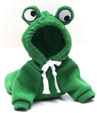 ModernMart Cute Fruit Dog Clothes: Warm Fleece Pet Hoodies For Small Dogs Frog S